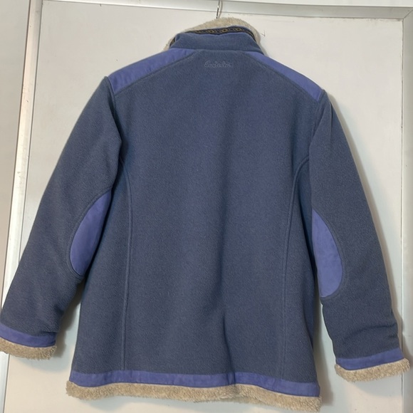 Cabelas Jacket Womens Medium Blue Sherpa Berber Fleece Southwestern Aztec Heavy - Picture 4 of 10